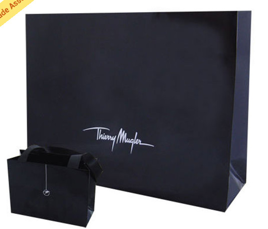 luxury Custom Made Gift Printed Paper Shopping Bags with ribbon handle